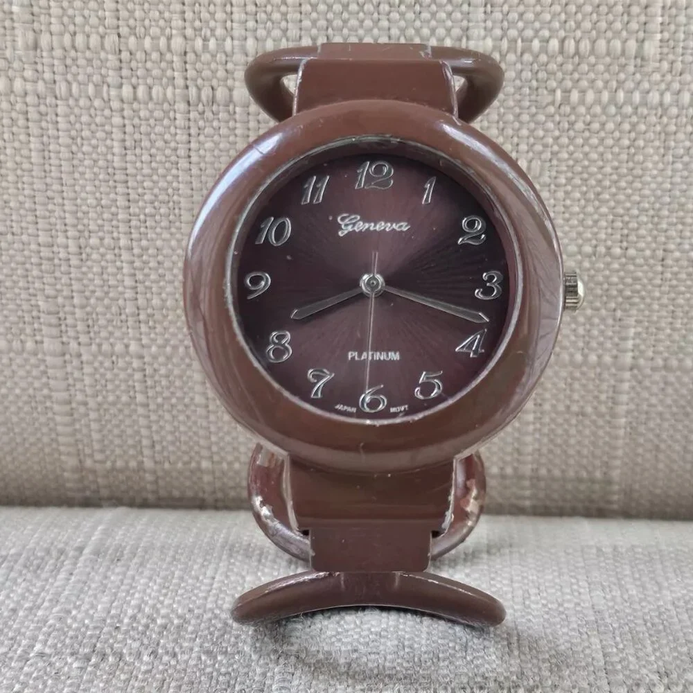 Geneva Women Wristwatch Brown Tone Metal Cuff Band Analog Watch - Picture 5 of 12